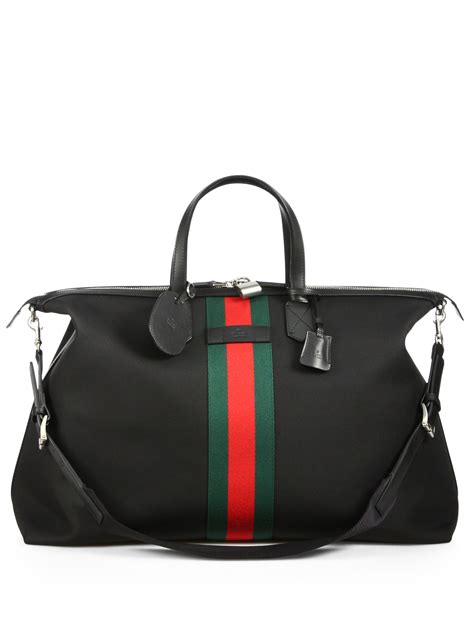 gucci mens black duffle bag|gucci black canvas duffle bag.